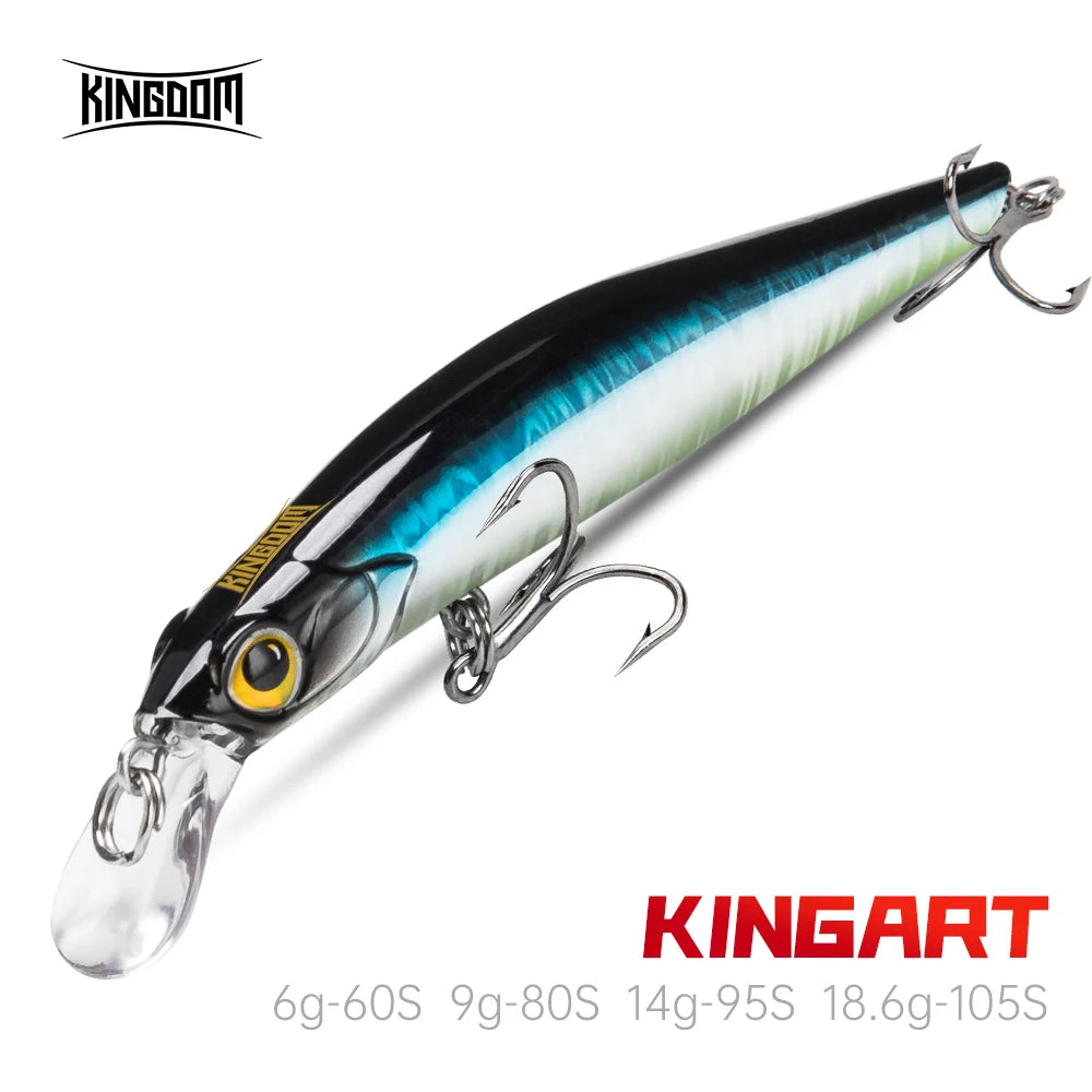 Kingdom Kingart Sinking Minnow Fishing Lures 6g 9g 14g 18.6g Jerkbaits